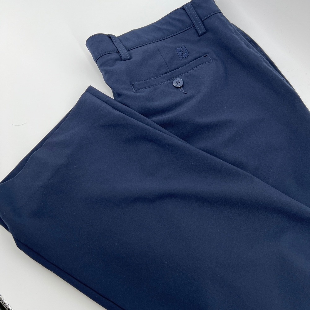 FootJoy Golf Pants Mens 38x34 Navy Blue Performance Stretch Flat Front Trousers